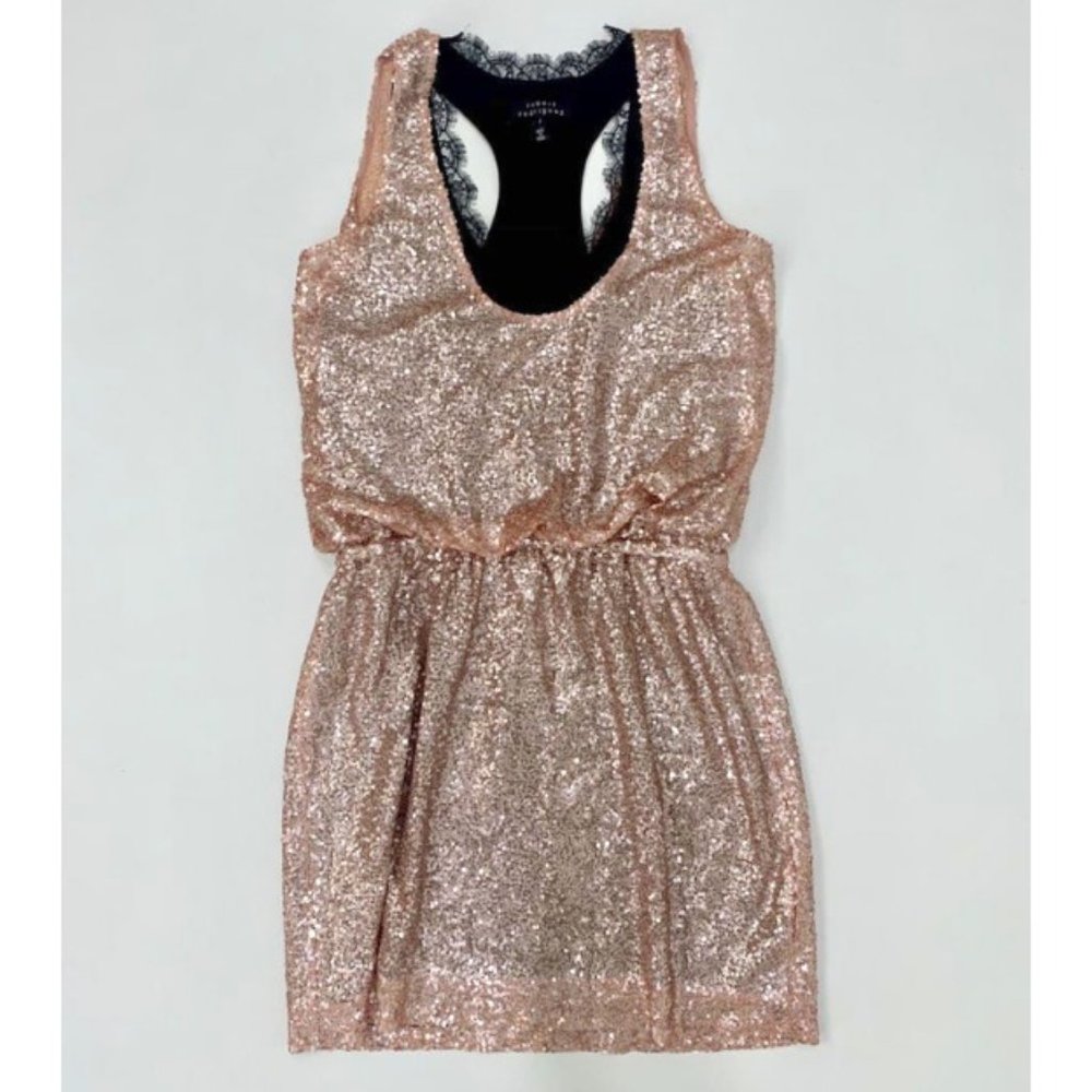 Robert Rodriguez Blush Pink Sequin Mini Dress Sz 6